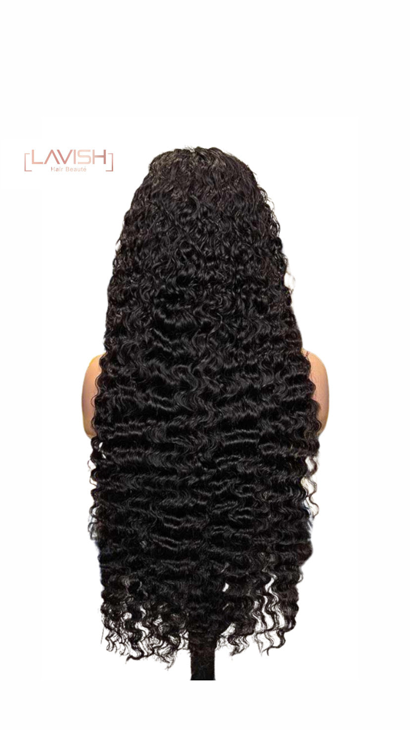 HD Natural Color Burmese Curls Pre-Plucked 13x4 Lace Frontal Wig